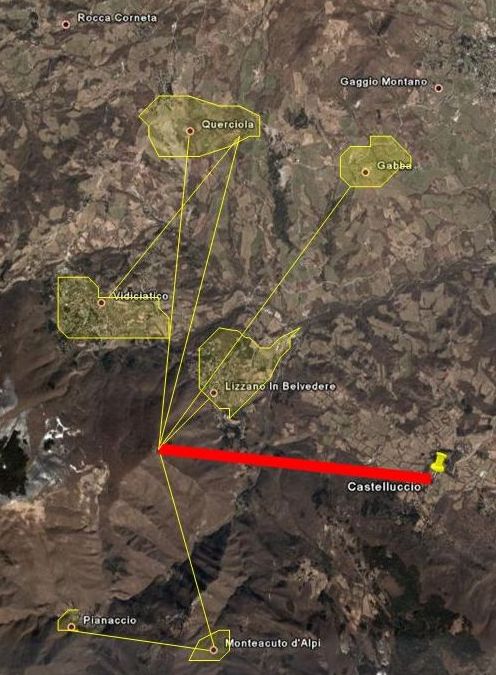 Mappa di copertura Airnaw di Lizzano in Belvedere